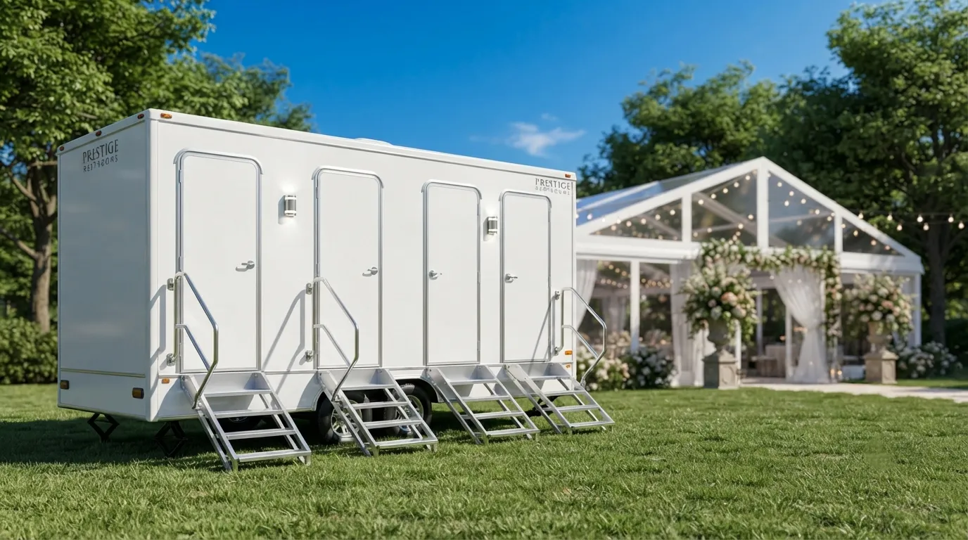 4 stall restroom trailer from our Davenport fleet